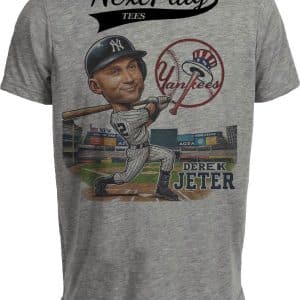 New York Yankees Derek Jeter Exclusive Retro Baseball 1993 Artwork Heather Gray Sublimated T-Shirt