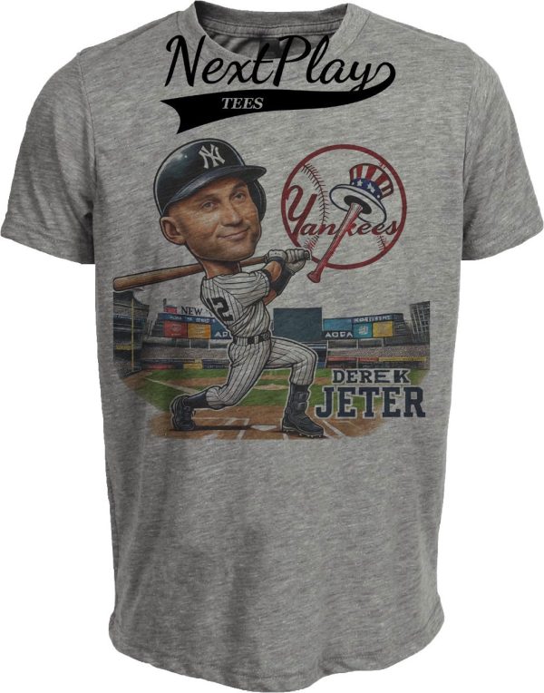 New York Yankees Derek Jeter Exclusive Retro Baseball 1993 Artwork Heather Gray Sublimated T-Shirt