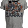 Auburn Tigers Bo Jackson Exclusive Retro Football 1986 Artwork Heather Gray Sublimated T-Shirt