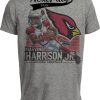 Arizona Cardinals Marvin Harrison Jr. Exclusive Retro Football Artwork Heather Gray Sublimated T-Shirt