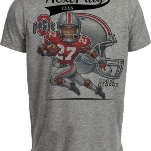 Ohio State Buckeyes Eddie George Exclusive Retro Football 1995 Artwork Heather Gray Sublimated T-Shirt