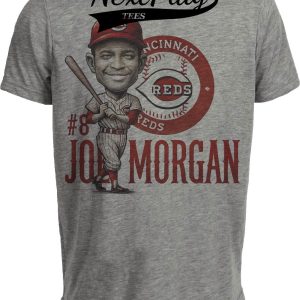 Cincinnati Reds Joe Morgan Exclusive Retro Baseball 1975 Artwork Heather Gray Sublimated T-Shirt