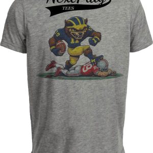 Michigan Wolverines vs. Ohio State Buckeyes Exclusive Retro Rivalries Football 1997 Artwork Heather Gray Sublimated T-Shirt