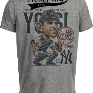 New York Yankees Yogi Berra Exclusive Retro Baseball 1954 Artwork Heather Gray Sublimated T-Shirt