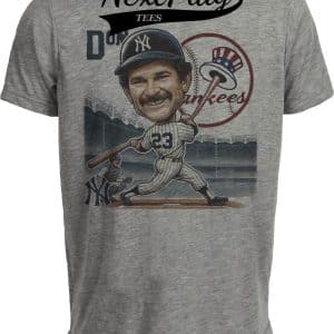 New York Yankees Don Mattingly Exclusive Retro Baseball 1987 Artwork Heather Gray Sublimated T-Shirt