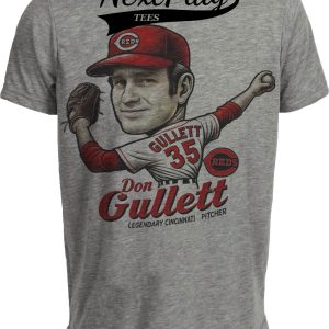 Cincinnati Reds Don Gullett Exclusive Retro Baseball 1975 Artwork Heather Gray Sublimated T-Shirt