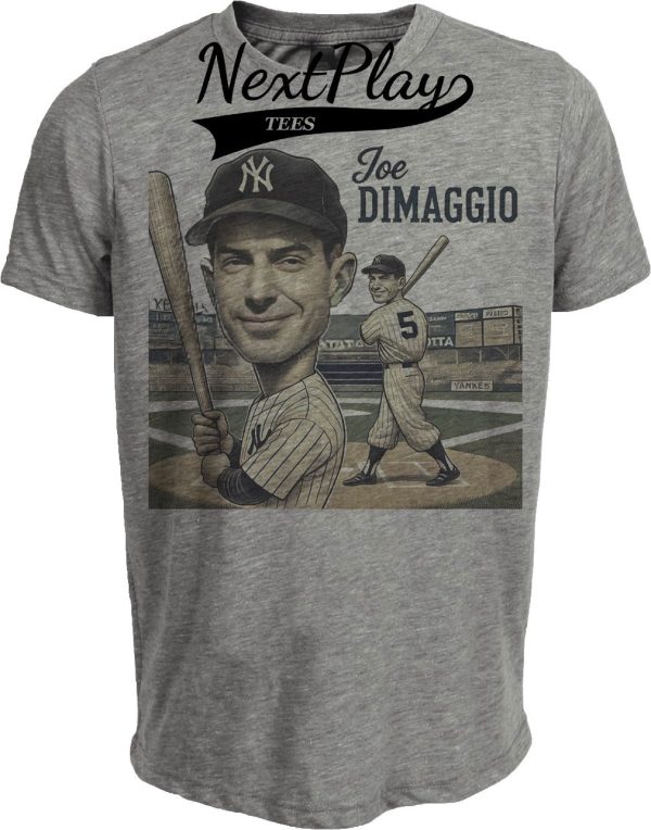New York Yankees Joe DiMaggio 56 Game Hit Streak Exclusive Retro Baseball 1941 Artwork Heather Gray Sublimated T-Shirt