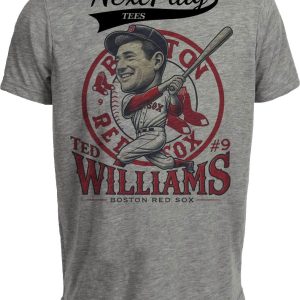 Boston Red Sox Ted Williams Exclusive Retro Baseball 1955 Artwork Heather Gray Sublimated T-Shirt Copy