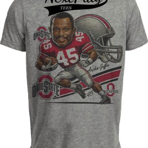 Ohio State Buckeyes Archie Griffin Exclusive Retro Football 1974 Artwork Heather Gray Sublimated T-Shirt