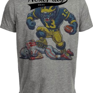 Michigan Wolverines vs. Ohio State Buckeyes Exclusive Retro Rivalries Football 2001 Artwork Heather Gray Sublimated T-Shirt