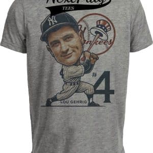 New York Yankees Lou Gehrig Triple Crown Exclusive Retro Baseball 1934 Artwork Heather Gray Sublimated T-Shirt