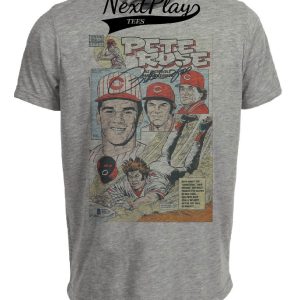 Cincinnati Reds Pete Rose Exclusive Retro Baseball 1976 Artwork Heather Gray Sublimated T-Shirt