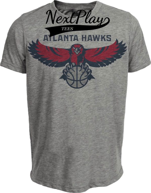 Atlanta Hawks Retro Basketball 2001 Artwork Heather Gray Sublimated T-Shirt
