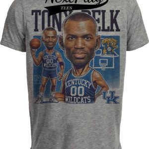 Kentucky Wildcats Tony Delk Exclusive Retro Basketball 1992 Artwork Heather Gray Sublimated T-Shirt