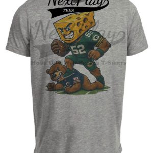 Green Bay Packers vs. Chicago Bears Exclusive Retro Rivalries Football Artwork Heather Gray Sublimated T-Shirt