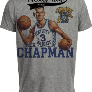 Kentucky Wildcats Rex Chapman Exclusive Retro Basketball 1986 Artwork Heather Gray Sublimated T-Shirt