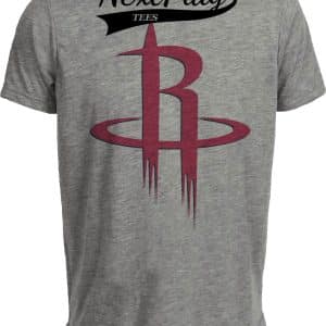 Houston Rockets Retro Basketball 2004 Artwork Heather Gray Sublimated T-Shirt