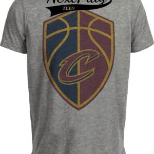 Cleveland Cavaliers Cavs Exclusive Retro Basketball Shield Artwork Heather Gray Sublimated T-Shirt