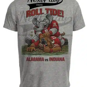 Alabama Crimson Tide vs. Indiana Retro Rivals Football College Playoffs Artwork Heather Gray Sublimated T-Shirt