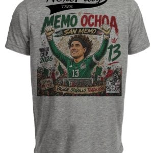 Mexico Guillermo Memo Ochoa World Cup Soccer Caricature Gray Sublimated T-Shirt