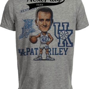 Kentucky Wildcats Pat Riley Exclusive Retro Basketball 1966 Artwork Heather Gray Sublimated T-Shirt