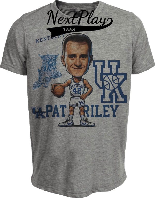 Kentucky Wildcats Pat Riley Exclusive Retro Basketball 1966 Artwork Heather Gray Sublimated T-Shirt