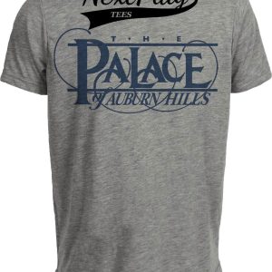 Detroit Pistons Retro Basketball The Palace 1989 Artwork Heather Gray Sublimated T-Shirt