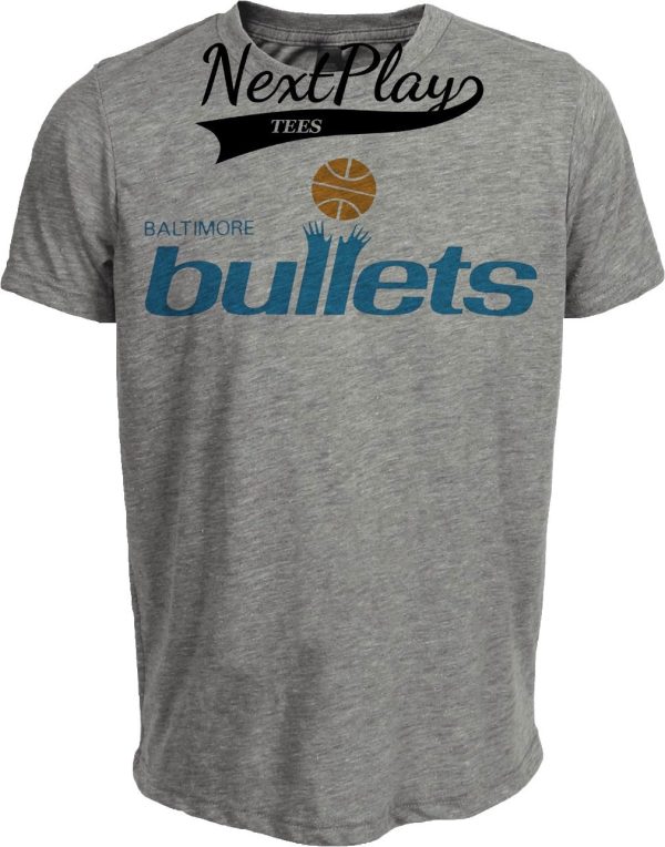 Baltimore Bullets Retro Basketball 1972 Artwork Heather Gray Sublimated T-Shirt