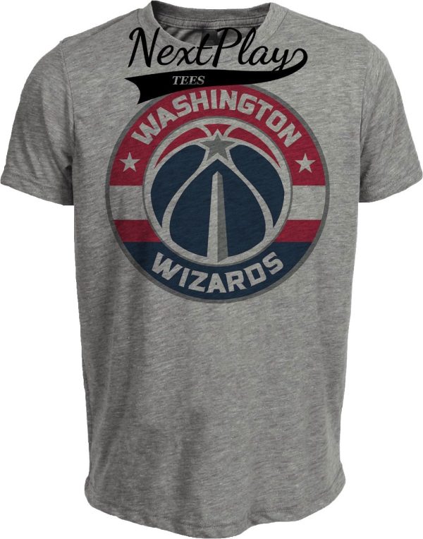 Washington Wizards Retro Basketball Classic Artwork Heather Gray Sublimated T-Shirt