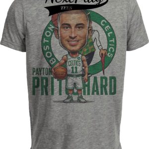 Boston Celtics Payton Pritchard Exclusive Retro Basketball RC Artwork Heather Gray Sublimated T-Shirt