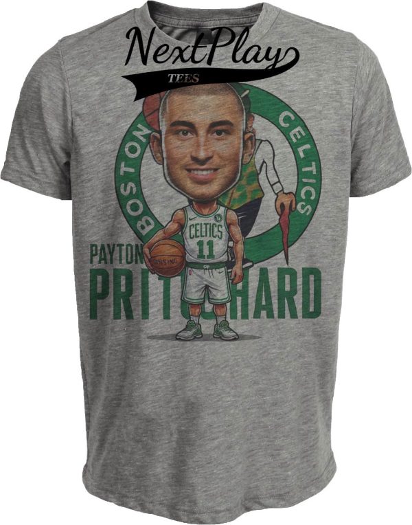 Boston Celtics Payton Pritchard Exclusive Retro Basketball RC Artwork Heather Gray Sublimated T-Shirt