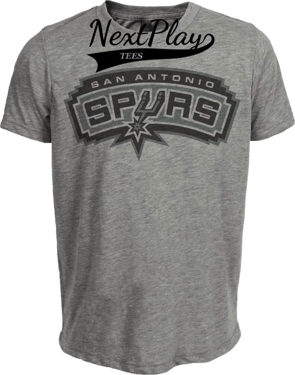 San Antonio Spurs Retro Basketball 2002 Artwork Heather Gray Sublimated T-Shirt