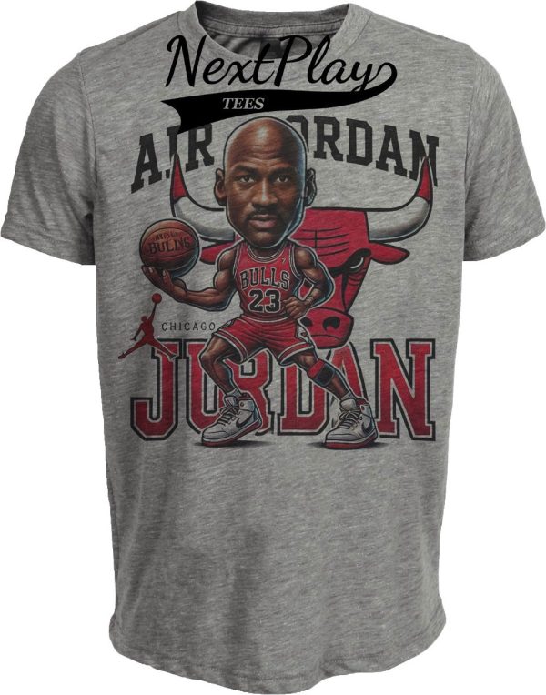 Chicago Bulls Michael Jordan Exclusive Retro Basketball 1988 Artwork Heather Gray Sublimated T-Shirt