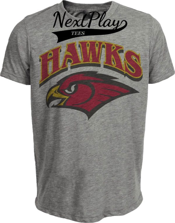Atlanta Hawks Retro Basketball Exclusive 1997 Artwork Heather Gray Sublimated T-Shirt