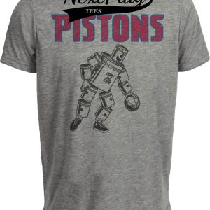 Detroit Pistons Retro Basketball 1941 Artwork Heather Gray Sublimated T-Shirt