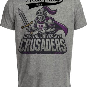 Capital Crusaders Exclusive Retro Helmet Artwork Heather Gray Sublimated T-Shirt