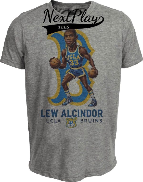 UCLA Bruins Lew Alcindor Exclusive Retro Basketball 1969 Artwork Heather Gray Sublimated T-Shirt