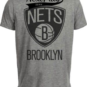 Brooklyn Nets Retro Basketball Artwork Heather Gray Sublimated T-Shirt