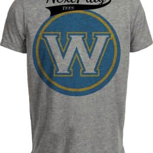 Golden State Warriors Retro Basketball Circle W Artwork Heather Gray Sublimated T-Shirt
