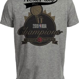 Toronto Raptors Retro Basketball Champs 2019 Artwork Heather Gray Sublimated T-Shirt