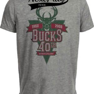Milwaukee Bucks Retro Basketball 40 years Artwork Heather Gray Sublimated T-Shirt