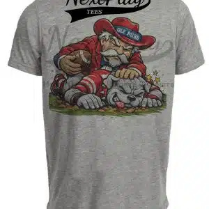 Ole Miss Rebels vs. Georgia Bulldogs Playoffs Retro Rivalries Football Artwork Heather Gray Sublimated T-Shirt
