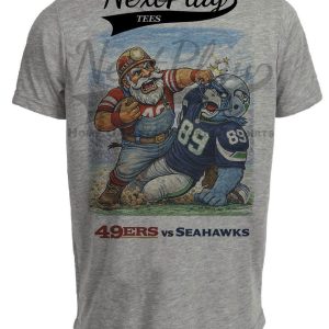 San Francisco 49ers vs. Seattle Seahawks Rivals Football Gray Sublimated T-Shirt