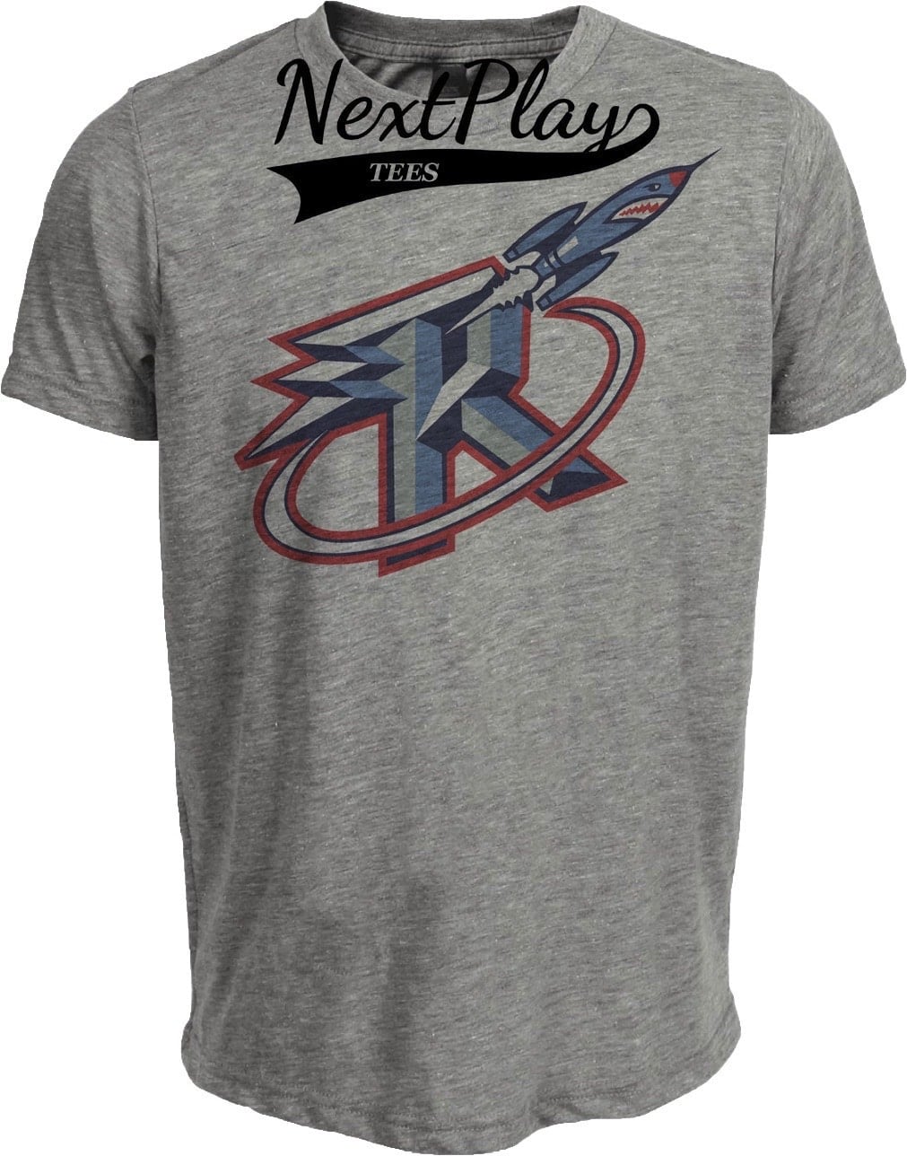 Houston Rockets Retro Basketball 1996 Artwork Heather Gray Sublimated T-Shirt