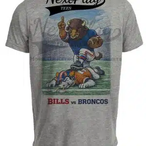 Buffalo Bills vs. Denver Broncos Rivals Football Gray Sublimated T-Shirt