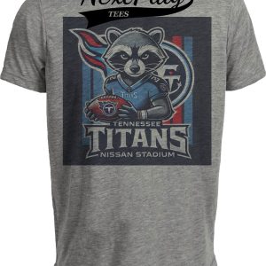 Tennessee Titans Exclusive Retro Football Artwork Heather Gray Sublimated T-Shirt
