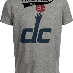 Washington Wizards Retro Basketball DC Tribute Artwork Heather Gray Sublimated T-Shirt
