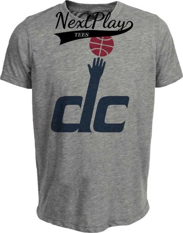 Washington Wizards Retro Basketball DC Tribute Artwork Heather Gray Sublimated T-Shirt