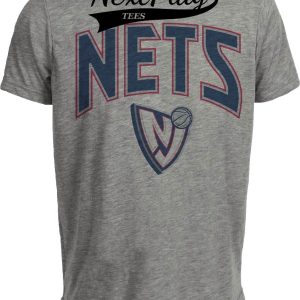 Brooklyn New Jersey Nets Retro Basketball 1996 Artwork Heather Gray Sublimated T-Shirt