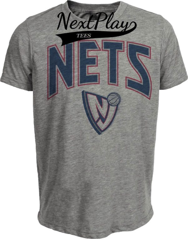 Brooklyn New Jersey Nets Retro Basketball 1996 Artwork Heather Gray Sublimated T-Shirt